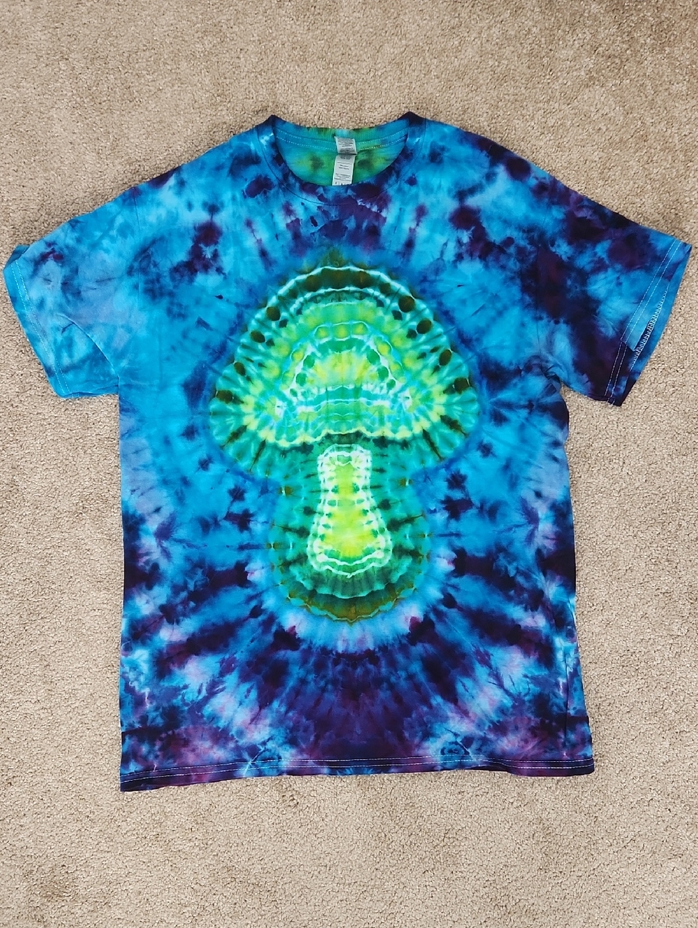 Custom Mushroom Tie Dye Shirt Medium Unique One Of A Kind!